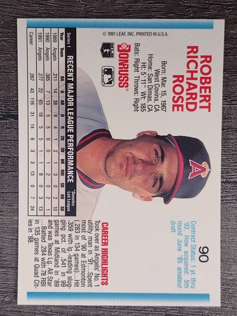1992 Donruss #90 Bobby Rose