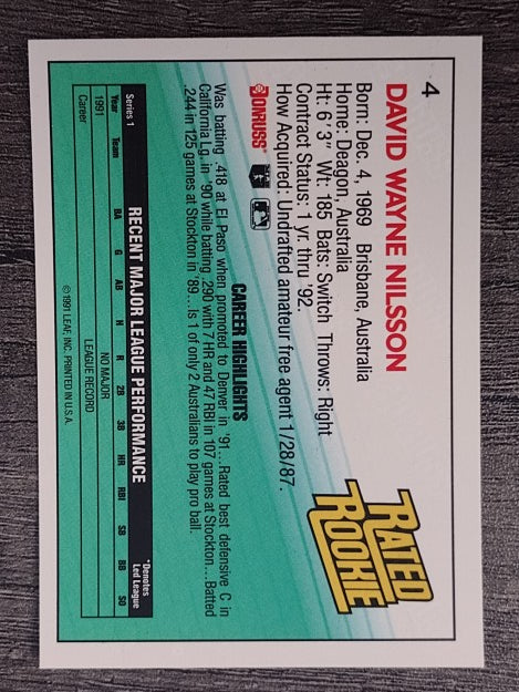 1992 Donruss #4 Dave Nilsson