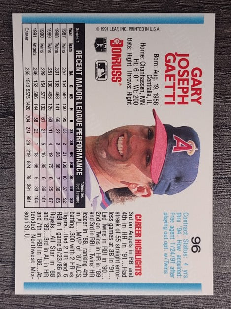 1992 Donruss #96 Gary Gaetti