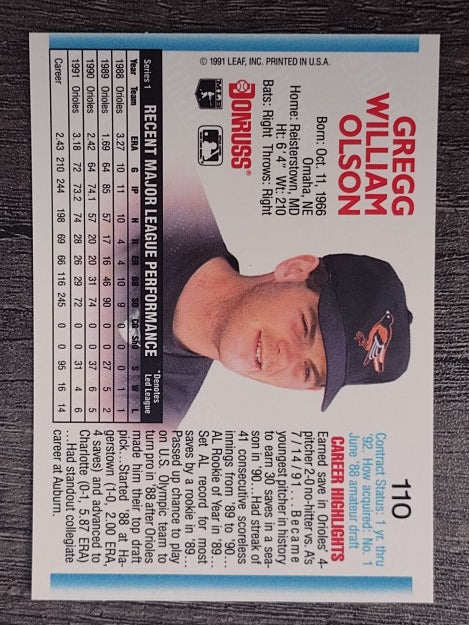 1992 Donruss #110 Gregg Olson