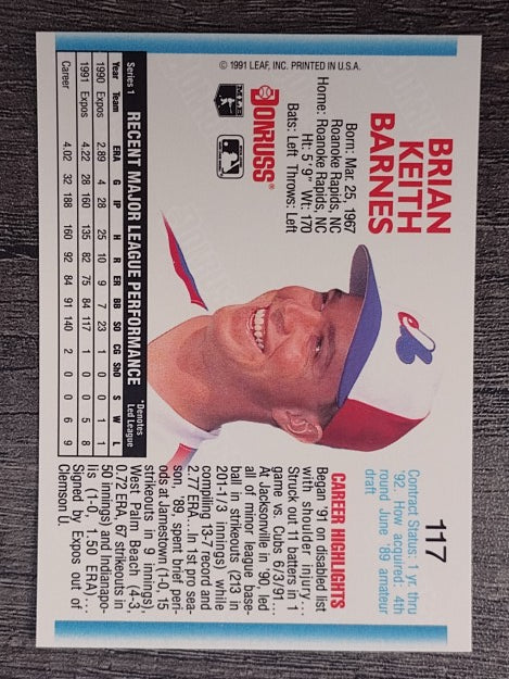 1992 Donruss #117 Brian Barnes
