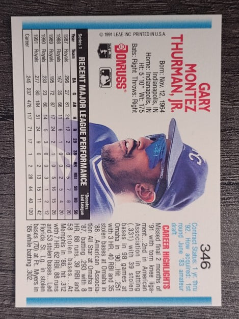 1992 Donruss #346 Gary Thurman