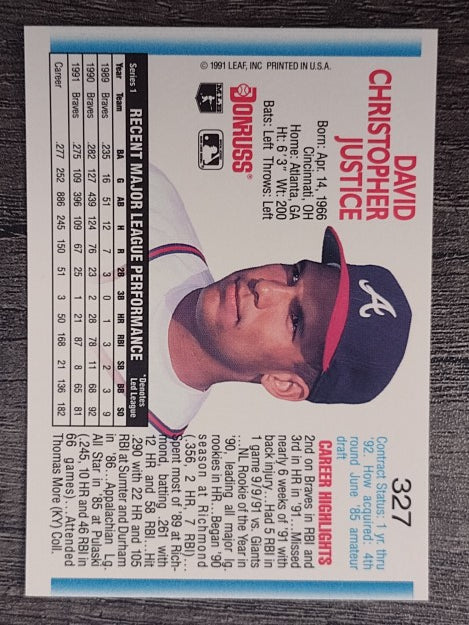 1992 Donruss #327 David Justice