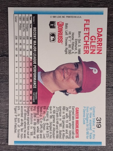 1992 Donruss #319 Darrin Fletcher