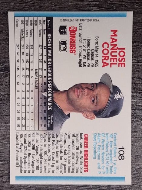 1992 Donruss #108 Joey Cora
