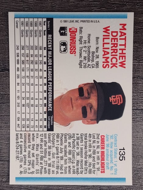1992 Donruss #135 Matt Williams