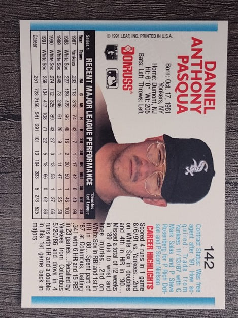 1992 Donruss #142 Dan Pasqua