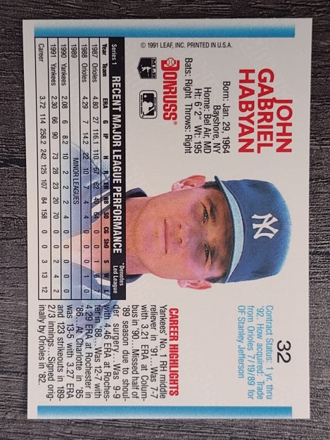 1992 Donruss #32 John Habyan