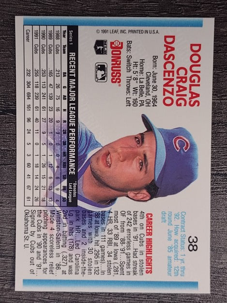 1992 Donruss #38 Doug Dascenzo