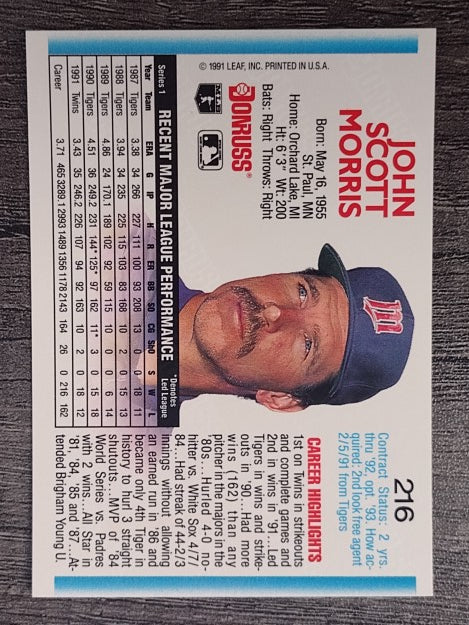 1992 Donruss #216 Jack Morris