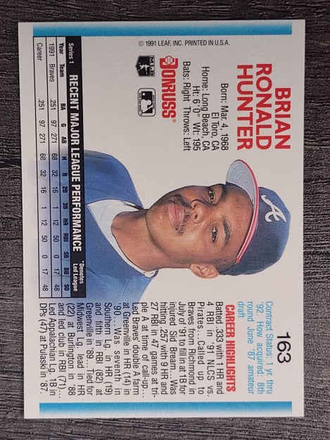 1992 Donruss #163 Brian Hunter