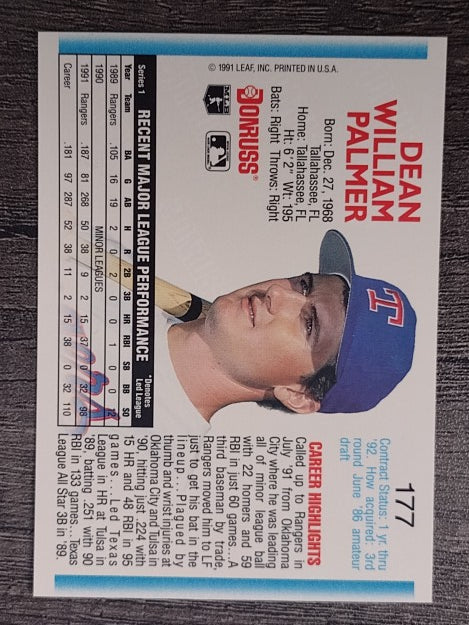 1992 Donruss #177 Dean Palmer