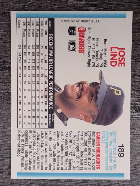 1992 Donruss #189 Jose Lind