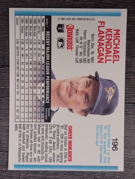 1992 Donruss #196 Mike Flanagan