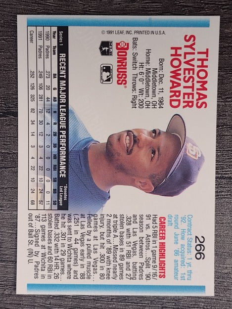 1992 Donruss #266 Thomas Howard
