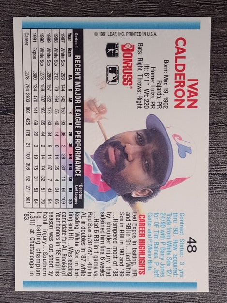 1992 Donruss #48 Ivan Calderon