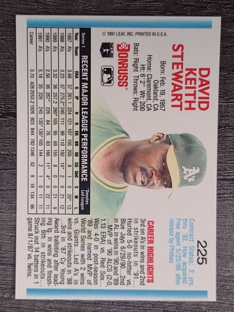 1992 Donruss #225 Dave Stewart