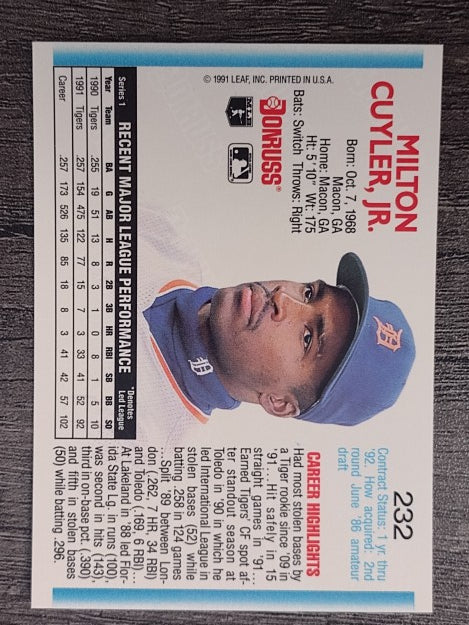 1992 Donruss #232 Milt Cuyler