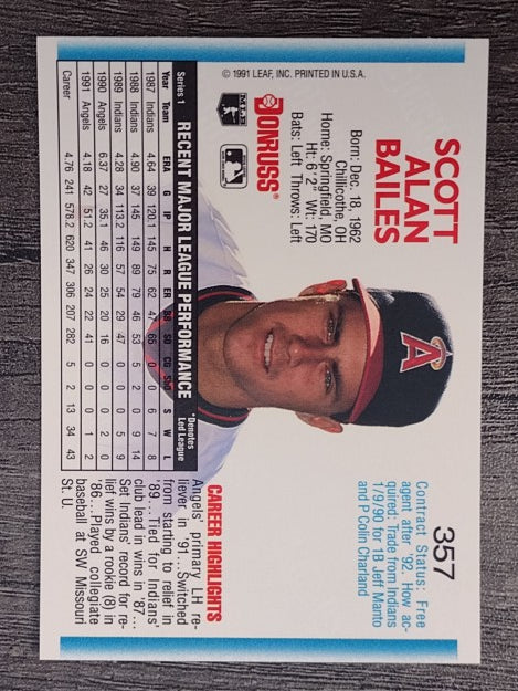 1992 Donruss #357 Scott Bailes