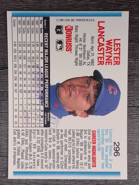 1992 Donruss #296 Les Lancaster