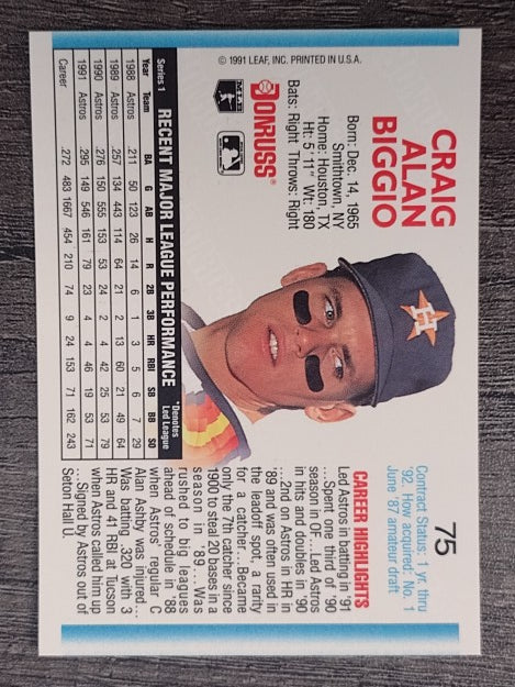 1992 Donruss #75 Craig Biggio