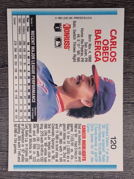 1992 Donruss #120 Carlos Baerga