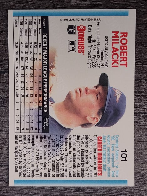1992 Donruss #101 Bob Milacki