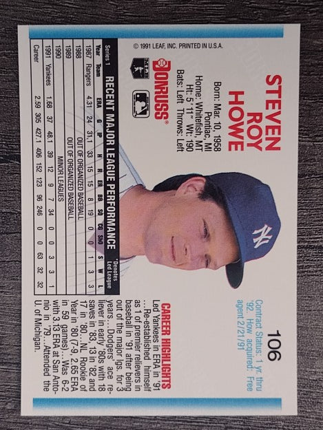 1992 Donruss #106 Steve Howe