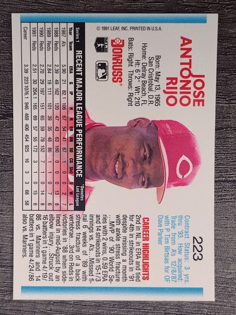 1992 Donruss #223 Jose Rijo