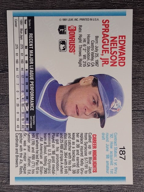 1992 Donruss #187 Ed Sprague