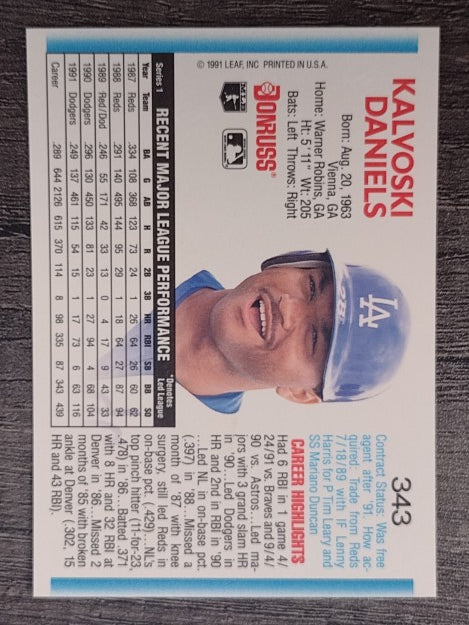 1992 Donruss #343 Kal Daniels