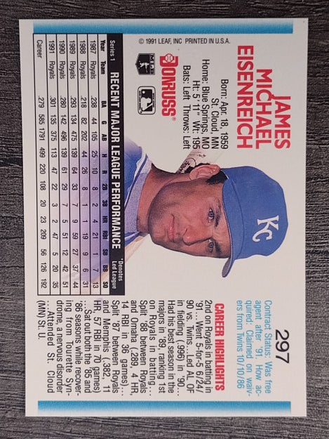 1992 Donruss #297 Jim Eisenreich