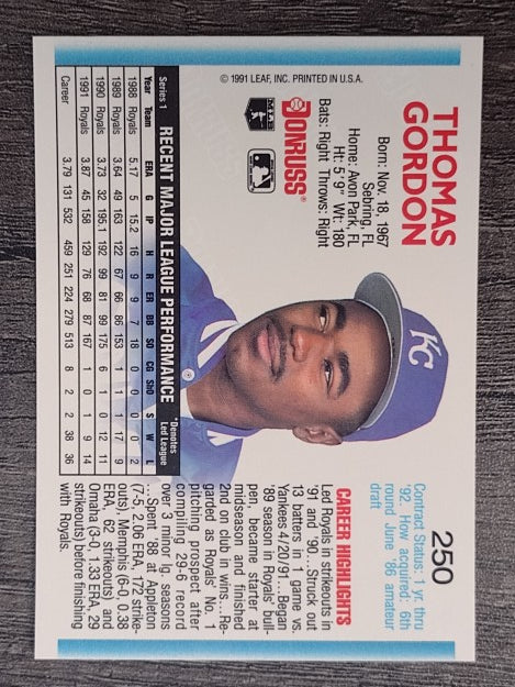 1992 Donruss #250 Tom Gordon