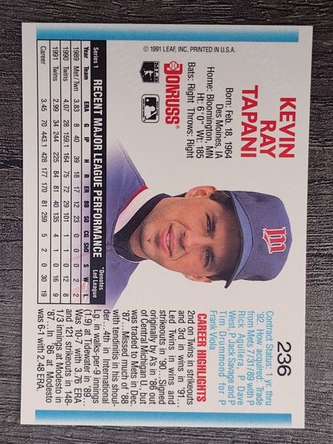 1992 Donruss #236 Kevin Tapani