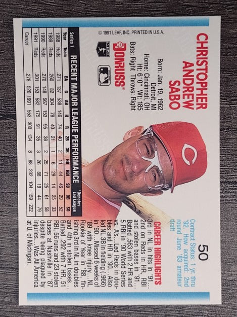1992 Donruss #50 Chris Sabo