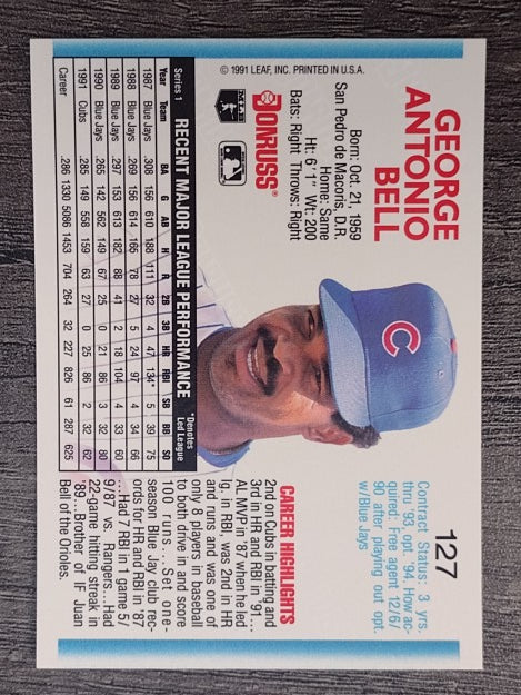 1992 Donruss #127 George Bell