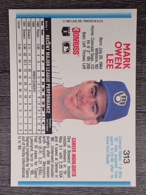1992 Donruss #313 Mark Lee