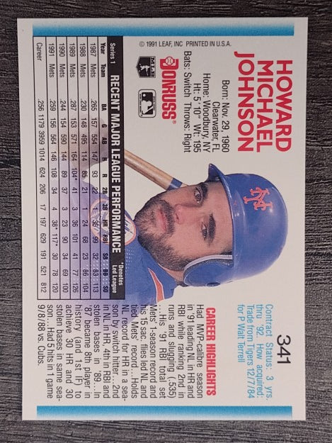 1992 Donruss #341 Howard Johnson