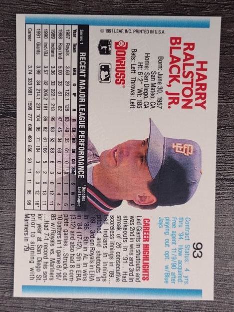 1992 Donruss #93 Bud Black