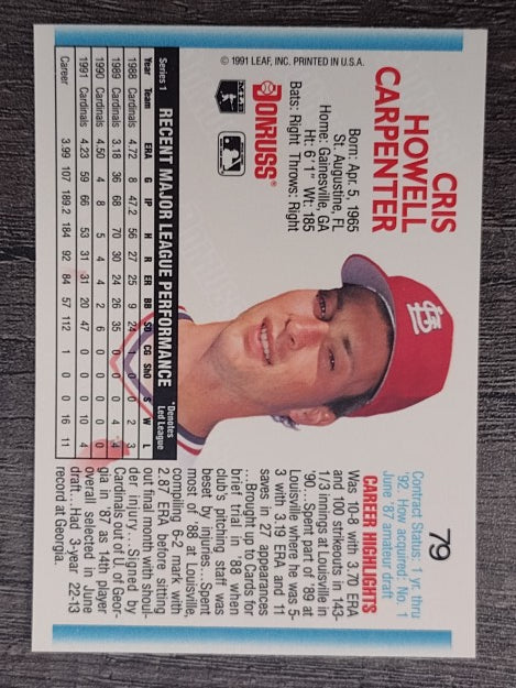 1992 Donruss #79 Cris Carpenter