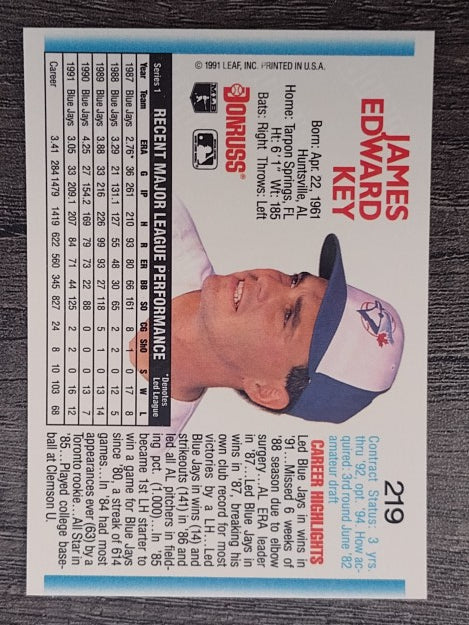 1992 Donruss #219 Jimmy Key