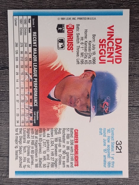 1992 Donruss #321 David Segui
