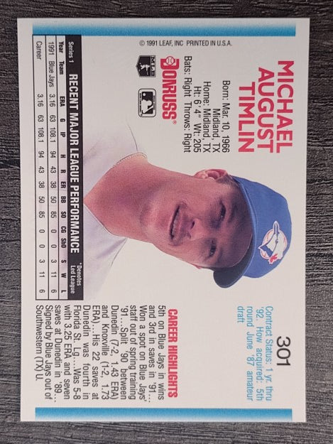 1992 Donruss #301 Mike Timlin