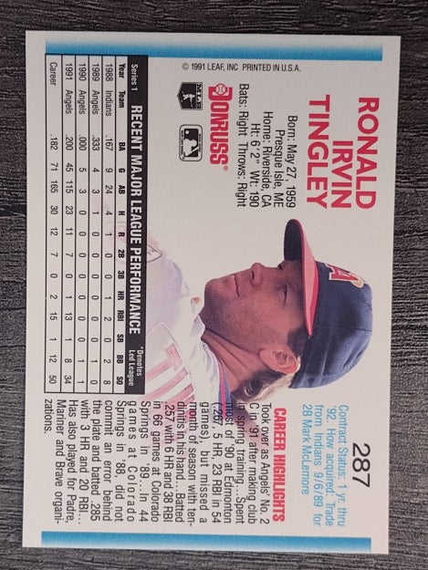 1992 Donruss #287 Ron Tingley
