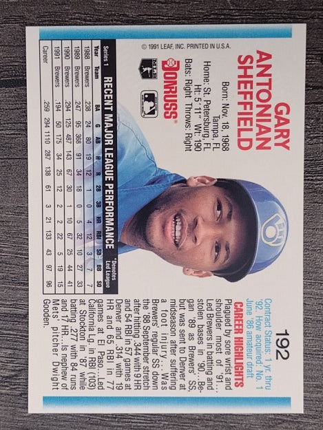 1992 Donruss #192 Gary Sheffield