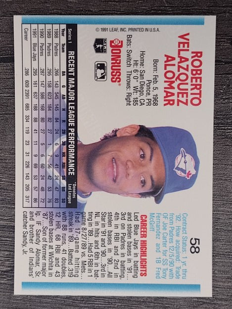 1992 Donruss #58 Roberto Alomar