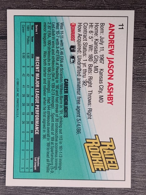 1992 Donruss #11 Andy Ashby