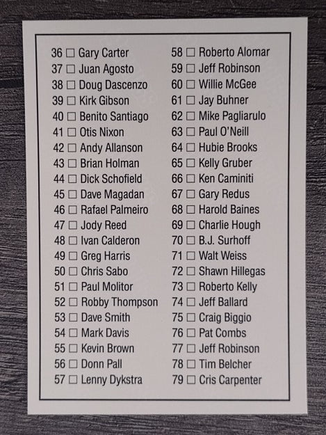 1992 Donruss #80 Checklist 1-79