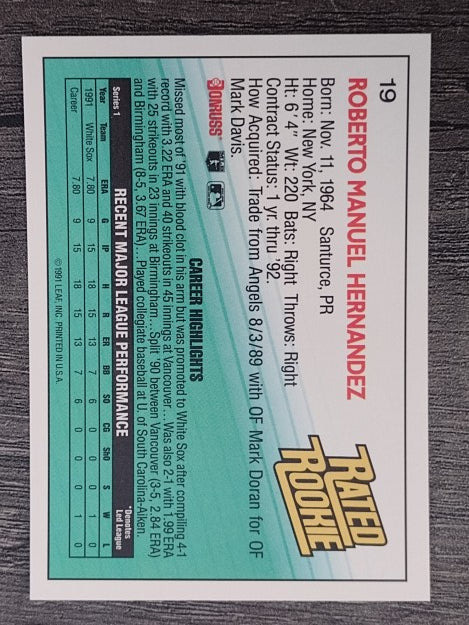1992 Donruss #19 Roberto Hernandez RR