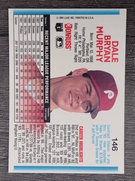 1992 Donruss #146 Dale Murphy